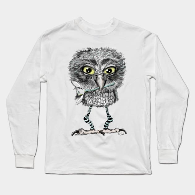 owl with snowdrop Long Sleeve T-Shirt by msmart